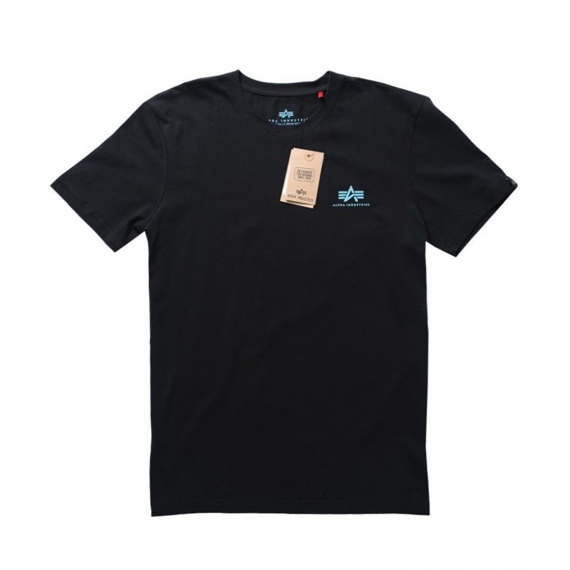 ALPHA INDUSTRIES SMALL LOGO tričko čierno-modré (black blue)