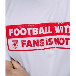 PGWEAR NO FANS - NO FOOTBALL tričko bielo-červené