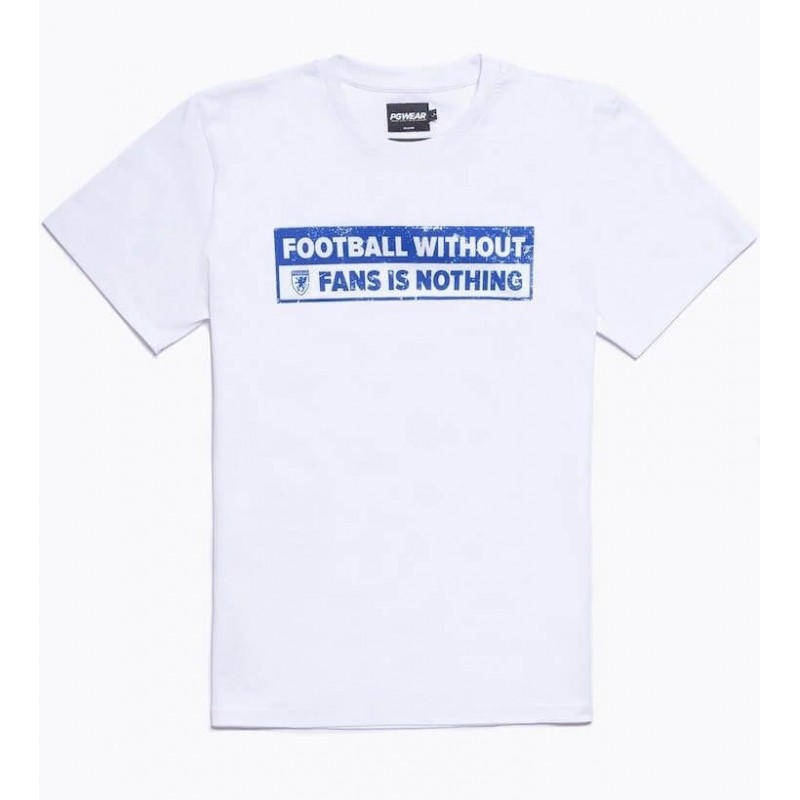 PGWEAR NO FANS - NO FOOTBALL tričko bielo-modré