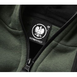 ULTRAPATRIOT MODEL BLCK25 mikina s kapucňou zelená zips
