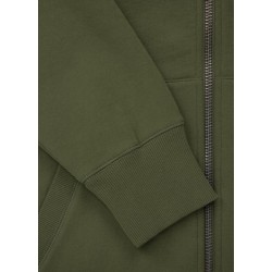 PIT BULL SMALL LOGO mikina s kapucou zips zelená