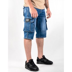 DOBERMANS ROGUE SPJ01 krátke nohavice džínsové modré